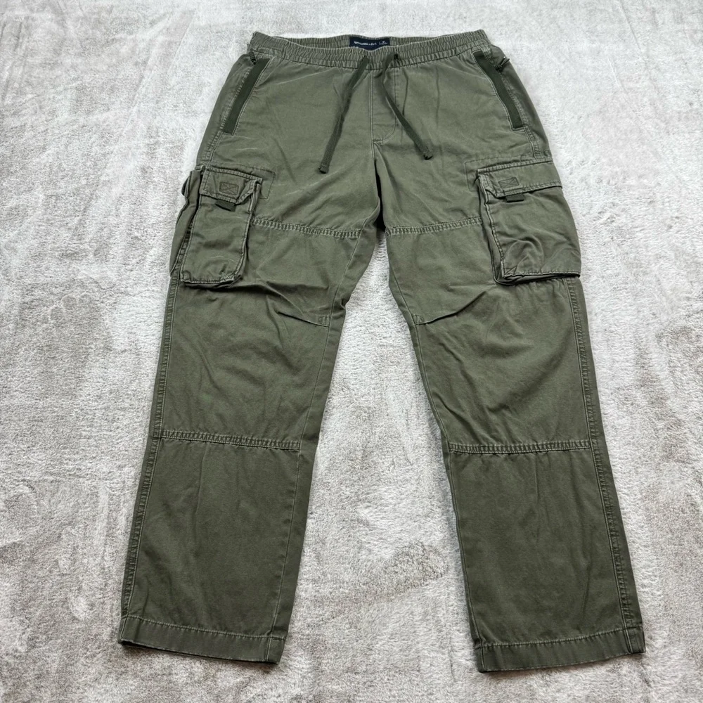 Abercrombie fitch military cargo pants men’s size Medium‎ 32X28 olive green